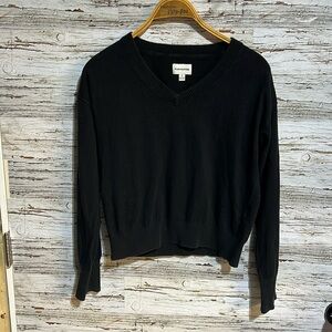 Frank & Oak Black V-Neck Sweater